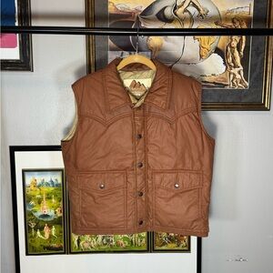 Vintage Natural High Brown Down Puffer Vest